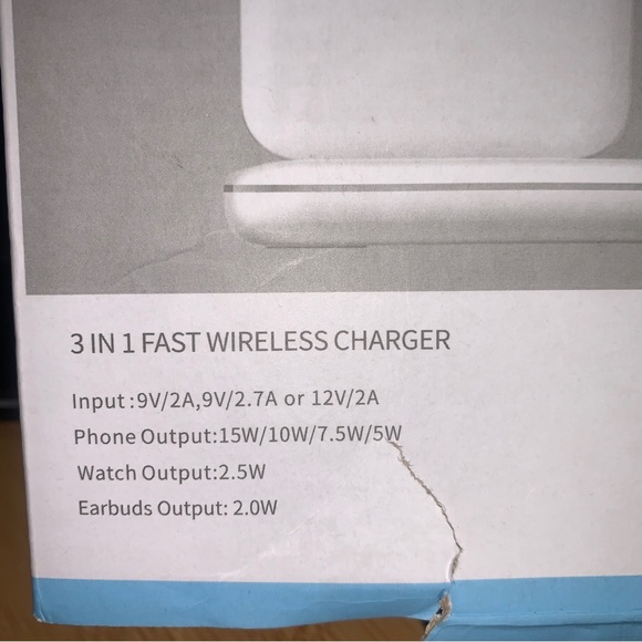 3 in 1 Wireless Charger Apple iPhone iWatch Apple AirPods Black - Picture 4 of 5